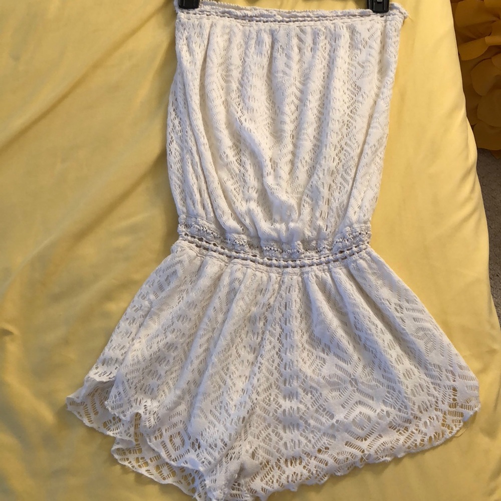 White crochet romper